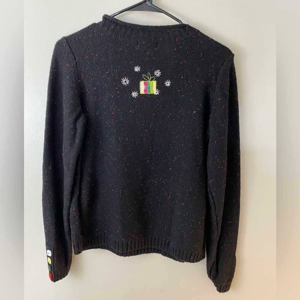 Christopher & Banks Women's S Black Santa Christmas Pullover Sweater - Picture 6 of 10